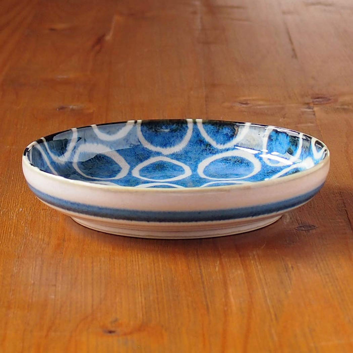 Awasaka Brush Blue 100 Round Pasta Bowl Parallel Import Durable Design-Kiichin - The #1 Place for Japanese Goods in Your Hand!