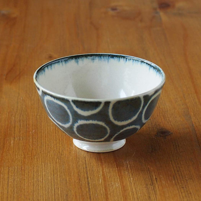 Awasaka Brush Blue Hyakumaru Rice Bowl - Stylish Durable Dinnerware-Kiichin - The #1 Place for Japanese Goods in Your Hand!