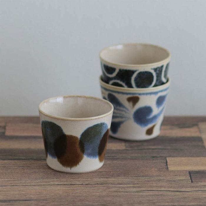 Awasaka Brush Blue Dot Buckwheat Chocolate Cup Premium Quality-Kiichin - The #1 Place for Japanese Goods in Your Hand!