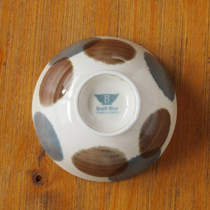 Awasaka Blue Dotted Rice Bowl Brush Design-Kiichin - The #1 Place for Japanese Goods in Your Hand!