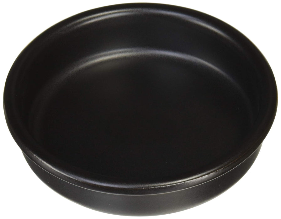 Santo Banko Ware Ajillo Pot - Large 14cm Black Ceramic Microwave Safe Japan Made
