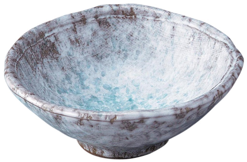 Santo Banko Ware Blue Ribbon No 4 Deep Bowl Plate 12.5cm Made in Japan