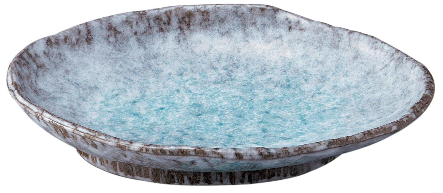 Santo Banko Ware Blue Ribbon Oval Plate No 6 14x19cm Japan Made Safe Use