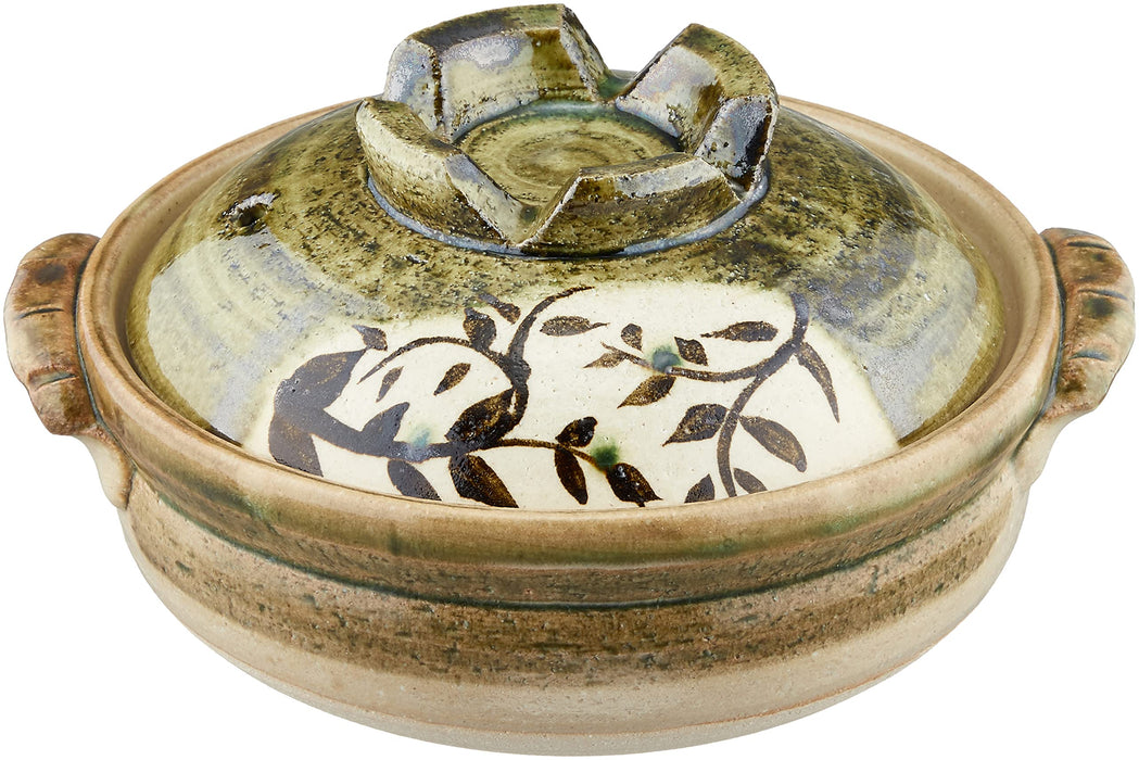 Santo Banko Ware 17cm Clay Pot Oribe Arabesque Flame & Oven Safe Japan Made-Kiichin - The #1 Place for Japanese Goods in Your Hand!