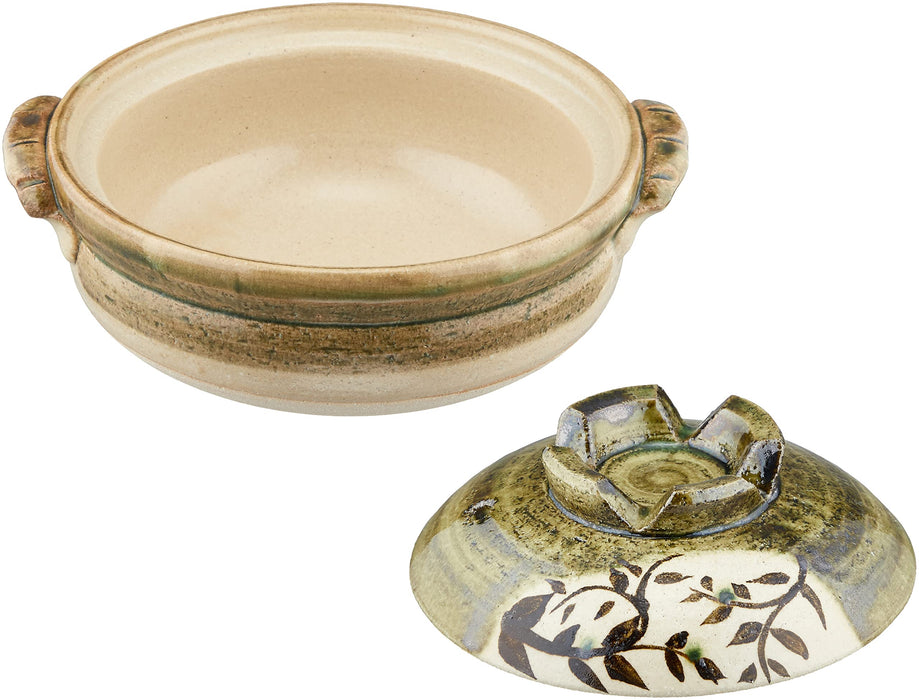 Santo Banko Ware 17cm Clay Pot Oribe Arabesque Flame & Oven Safe Japan Made-Kiichin - The #1 Place for Japanese Goods in Your Hand!