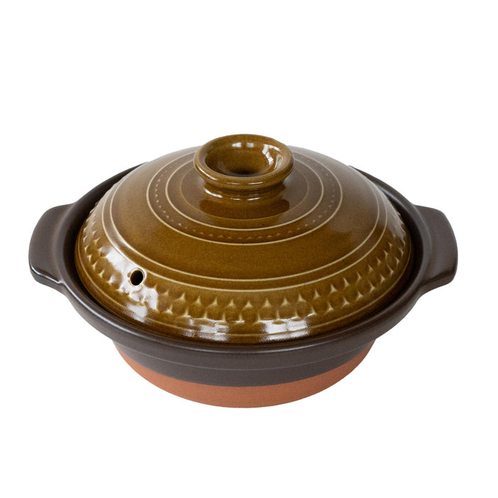 Santo Banko Ware Single-Serve Earthenware Pot 700mL Microwave Oven Safe Japan