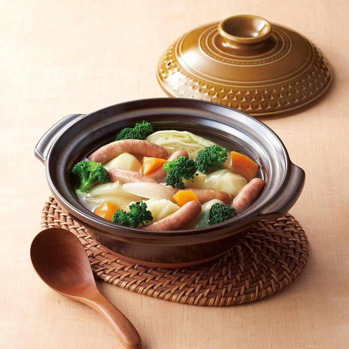 Santo Banko Ware Earthenware Pot 2400Ml Size 9 | Microwave & Oven Safe Japan