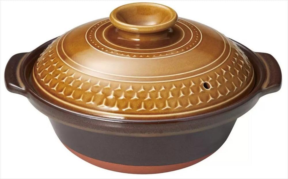Santo Banko Ware Earthenware Pot 2400Ml Size 9 | Microwave & Oven Safe Japan