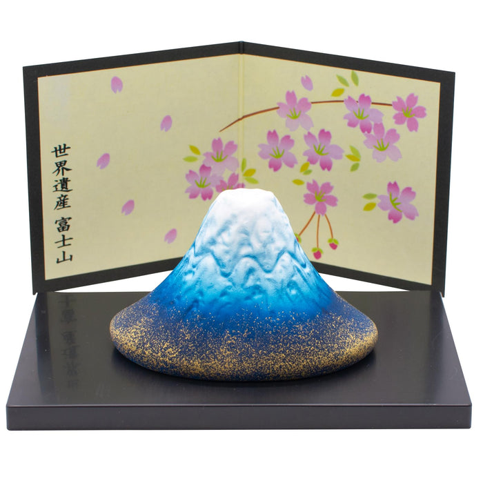 Santo Banko Ware Mount Fuji Ornament Navy Blue Gradient Home Decor 14516