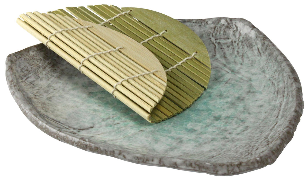 Santo Banko Ware Blue Ribbon Noodle Bowl 24Cm Triangular Plate Japan 11998