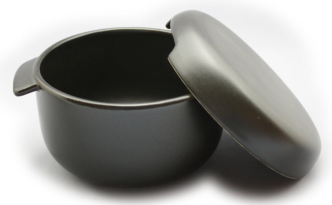 Santo Ceramic Black Matte Rice Container 1 Cup Microwave Safe Made in Japan-Kiichin - The #1 Place for Japanese Goods in Your Hand!