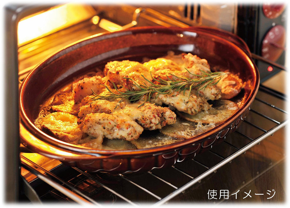 Santo Banko Ware 29cm Oven-Safe Gratin Dish Candy Pattern Made in Japan