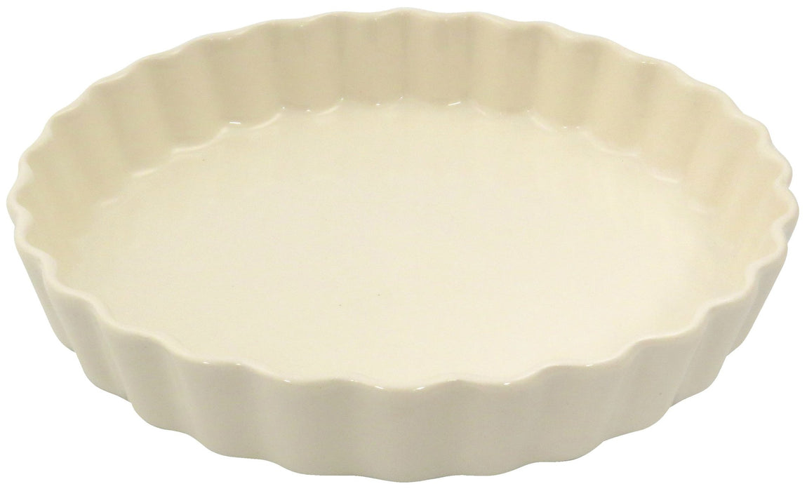 Santo Large White Banko Ware Quiche Gratin Dish 19.5Cm Oven & Microwave Safe-Kiichin - The #1 Place for Japanese Goods in Your Hand!