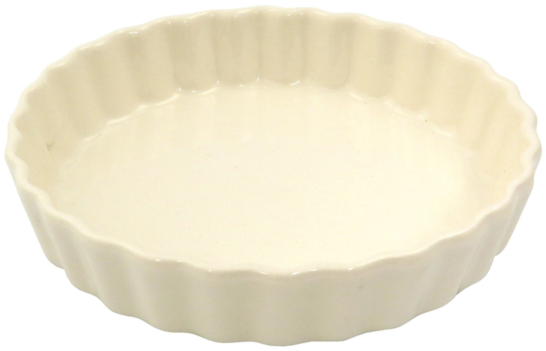 Santo Banko Ware Small Quiche Gratin Dish 15.5Cm White Stripes Microwave Safe-Kiichin - The #1 Place for Japanese Goods in Your Hand!