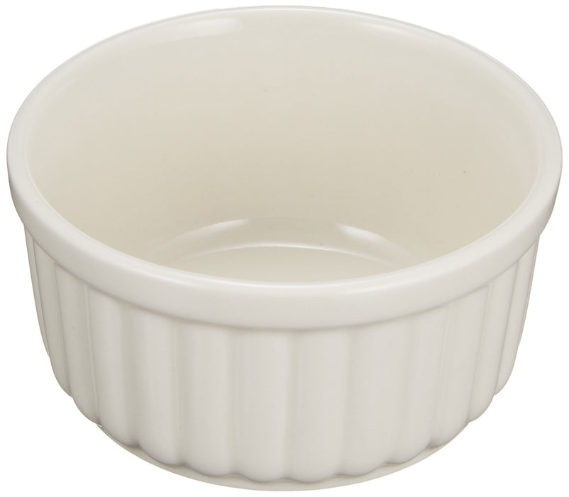 Santo Large Banko Ware Oven-Safe SoufflÃ© Cocotte Set White Stripes 10cm