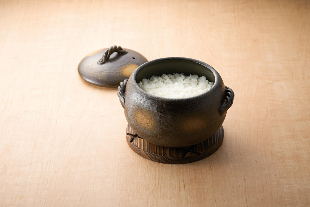 Santo Banko Ware Rice Cooker: 3 Gou Glazed Clay Pot Microwave & Dishwasher Safe-Kiichin - The #1 Place for Japanese Goods in Your Hand!