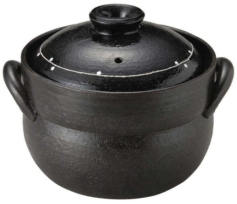Santo Banko Ware Rice Cooker 4 Cups Black Glaze Pattern Model 13665-Kiichin - The #1 Place for Japanese Goods in Your Hand!