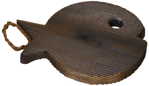 Santo Burnt Cedar Pot Stand for Earthen Pots Brown 15x18cm Fish Design-Kiichin - The #1 Place for Japanese Goods in Your Hand!