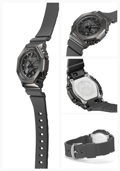 卡西欧G-Shock中号女表GM-S2100B-8Ajf正品国行货灰色金属盖