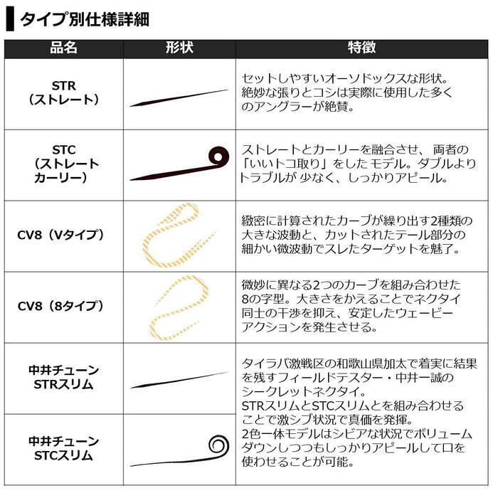 Daiwa Kouga 矽膠領帶 Nakai Tune 修身橘色金色亮片