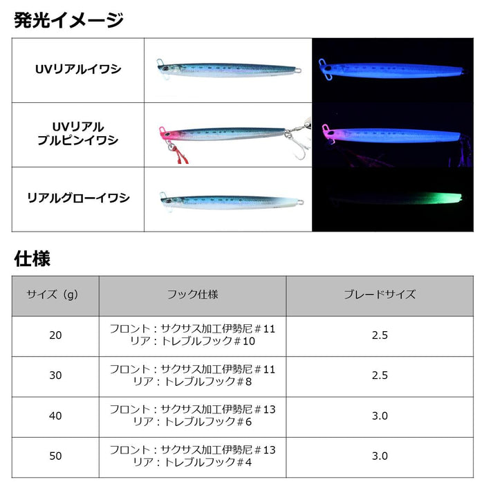 Daiwa Metal Jig Samurai Abarenbou 20G Ph Sardine Lure