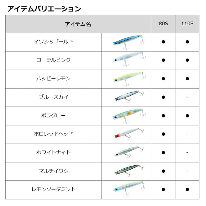 Daiwa Morethan Slim 80S 海鲈鱼诱饵 Holo 红头下沉铅笔