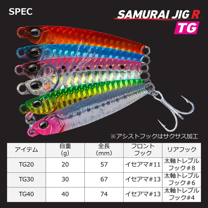 Daiwa Shore Jigging Samurai 钨钢鱼钩 20G Ph 斑马辉光