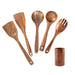 Desirable 5-Piece Acacia Kitchen Tool Set with Holder - Natural Wood Utensils-Kiichin - The #1 Place for Japanese Goods in Your Hand!