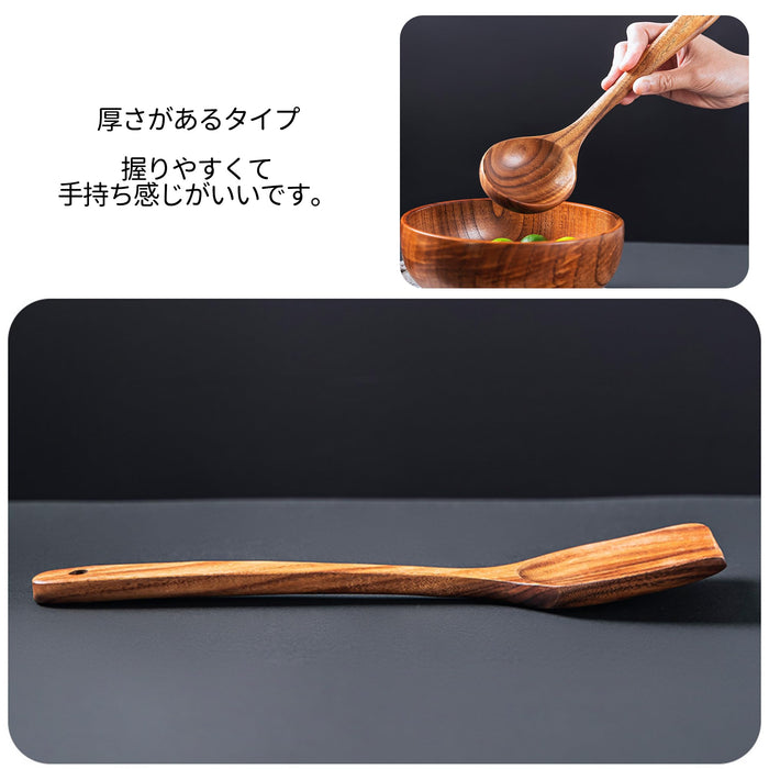 Desirable 5-Piece Acacia Kitchen Tool Set with Holder - Natural Wood Utensils-Kiichin - The #1 Place for Japanese Goods in Your Hand!
