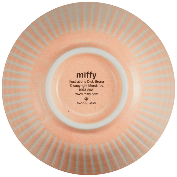 Kanesho Pottery Dick Bruna Miffy Rice Bowl 12cm Coral Pink Kids Tableware-Kiichin - The #1 Place for Japanese Goods in Your Hand!