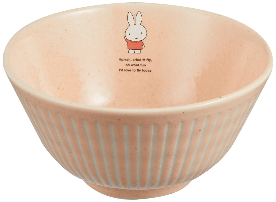 Kanesho Pottery Dick Bruna Miffy Rice Bowl 12cm Coral Pink Kids Tableware-Kiichin - The #1 Place for Japanese Goods in Your Hand!