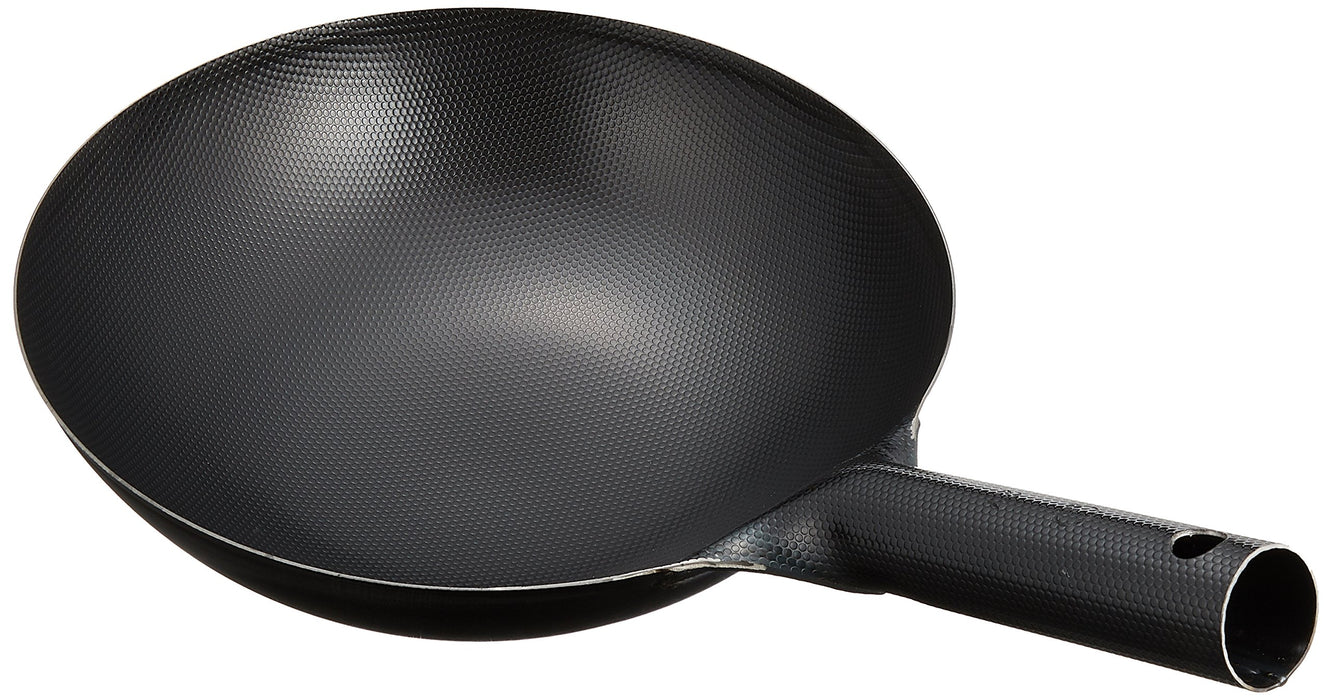 Endo Shoji 27Cm Iron Wok for Commercial Use - One-Handed Super Embossed Design-Kiichin - The #1 Place for Japanese Goods in Your Hand!