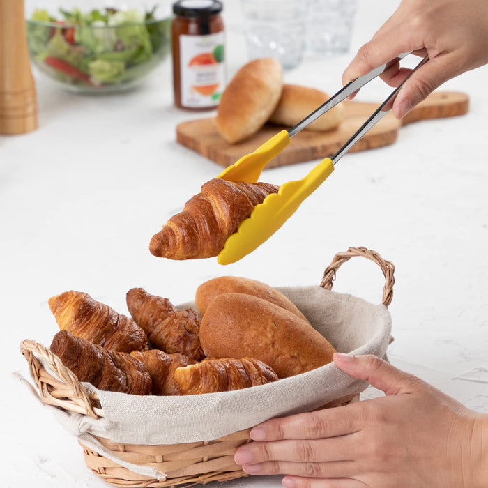 Endo Shoji Yellow Heat-Resistant Antibacterial Tongs Stainless Steel Tip-Kiichin - The #1 Place for Japanese Goods in Your Hand!