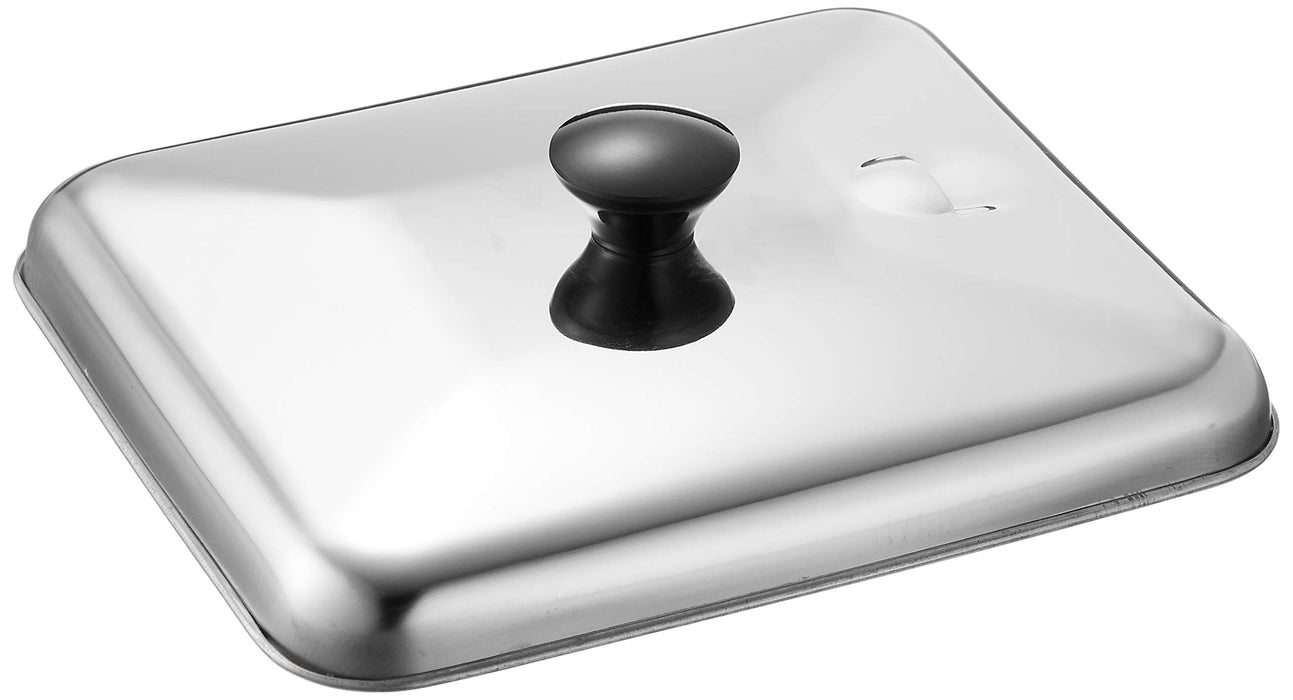 Endo Shoji Large Square Pot Lid 18-0 Stainless Steel Phenolic Handle Japan-Kiichin - The #1 Place for Japanese Goods in Your Hand!