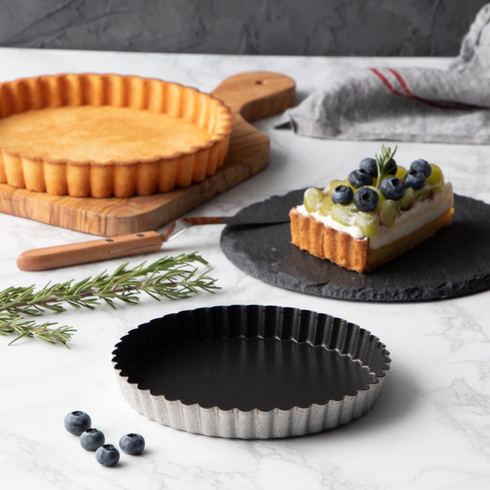 Endo Shoji 22cm Commercial Tart Pan with Removable Bottom Fluororesin Coating-Kiichin - The #1 Place for Japanese Goods in Your Hand!