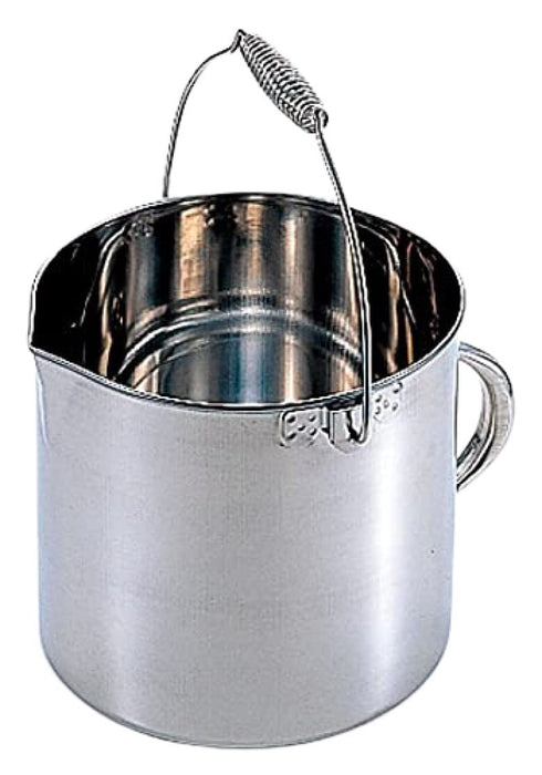 Sunnap Endo Shoji 10L Stainless Steel Measuring Cup with Handle for Commercial Use-Kiichin - The #1 Place for Japanese Goods in Your Hand!