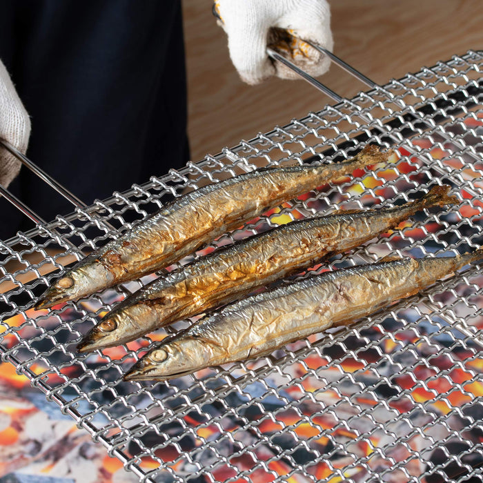 Baker Depot Endo Shoji No. 45 Double Handle Grilling Net Chrome-Plated Iron-Kiichin - The #1 Place for Japanese Goods in Your Hand!