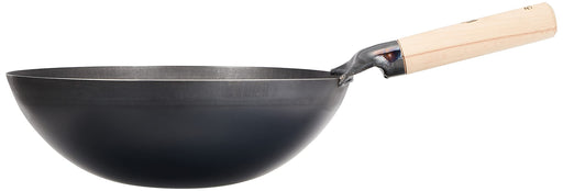Endo Shoji 27cm Tkg Chinese Wok with Wooden Handle Ideal for Stir-Frying-Kiichin - The #1 Place for Japanese Goods in Your Hand!