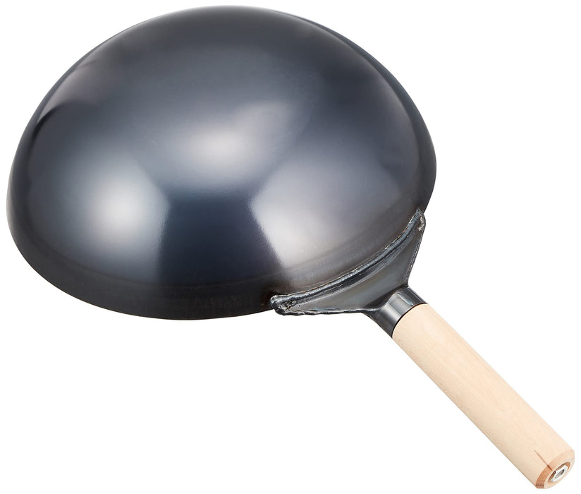 Endo Shoji 33cm Iron Peking Wok with Wooden Handle for Stir-Frying-Kiichin - The #1 Place for Japanese Goods in Your Hand!