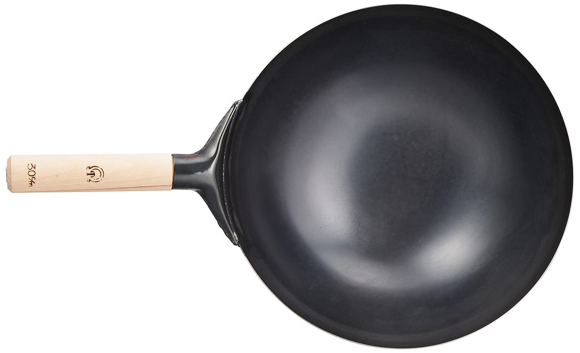 Endo Shoji 33cm Iron Peking Wok with Wooden Handle for Stir-Frying-Kiichin - The #1 Place for Japanese Goods in Your Hand!