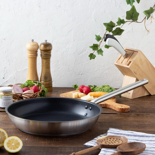 Endo Shoji TKG Stainless Steel Frying Pan 24cm IH Gas Compatible Fluorine-Kiichin - The #1 Place for Japanese Goods in Your Hand!