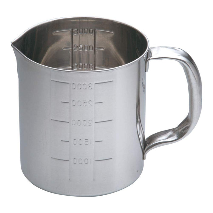 Endo Shoji 3L Stainless Water Mass Measuring Cup with Spout and Scale-Kiichin - The #1 Place for Japanese Goods in Your Hand!
