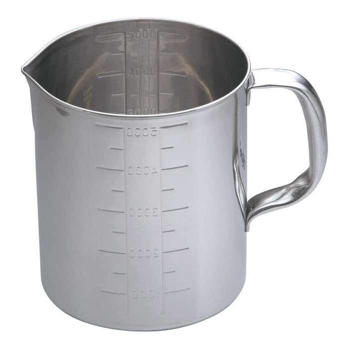 Endo Shoji 5L Stainless Steel Water Measuring Cup Rust-Resistant with Spout-Kiichin - The #1 Place for Japanese Goods in Your Hand!