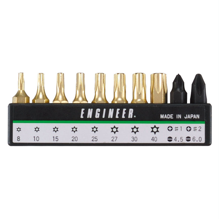 Engineer 10-Piece Bit Set - Phillips Flathead Hex Lobe - DR-17 Set