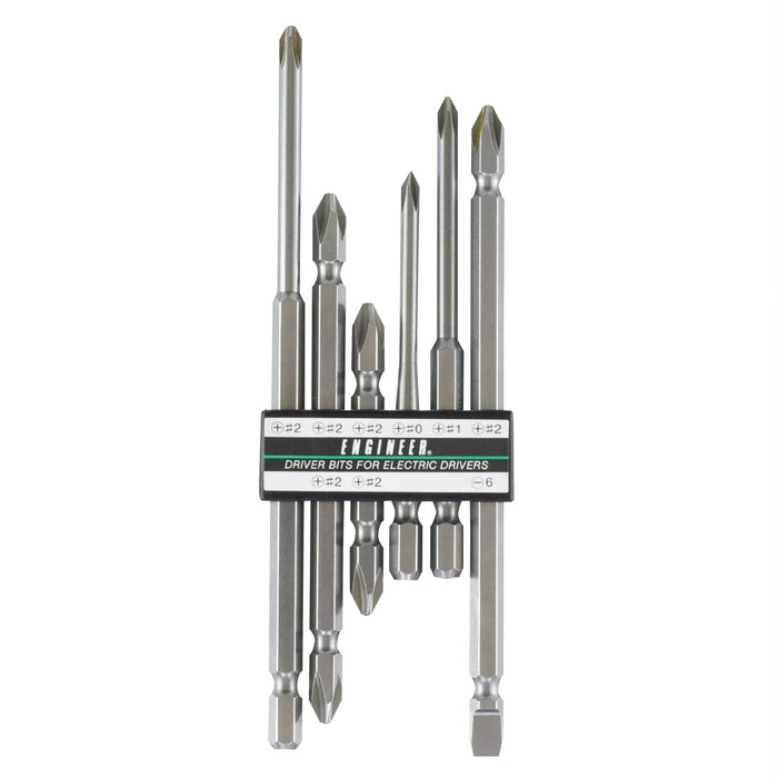 Engineer 6-Piece Bit Set Phillips and Minus Dr-16 Tool Kit