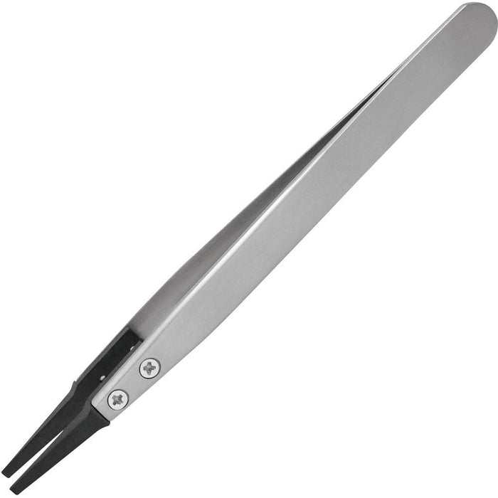 Engineer 125mm Anti-Static ESD Flat Type Tweezers - PTZ-46 Model