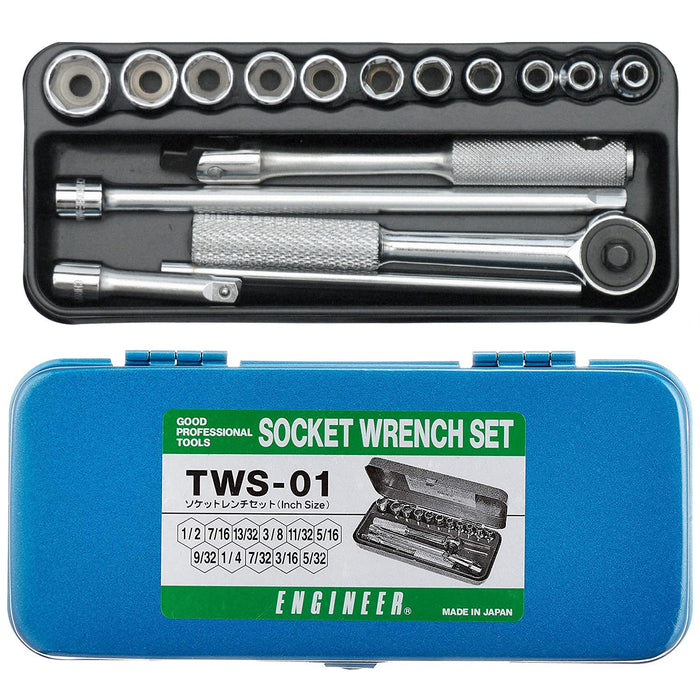 工程師 16 件套筒扳手組英制 Tws-01 高品質工具