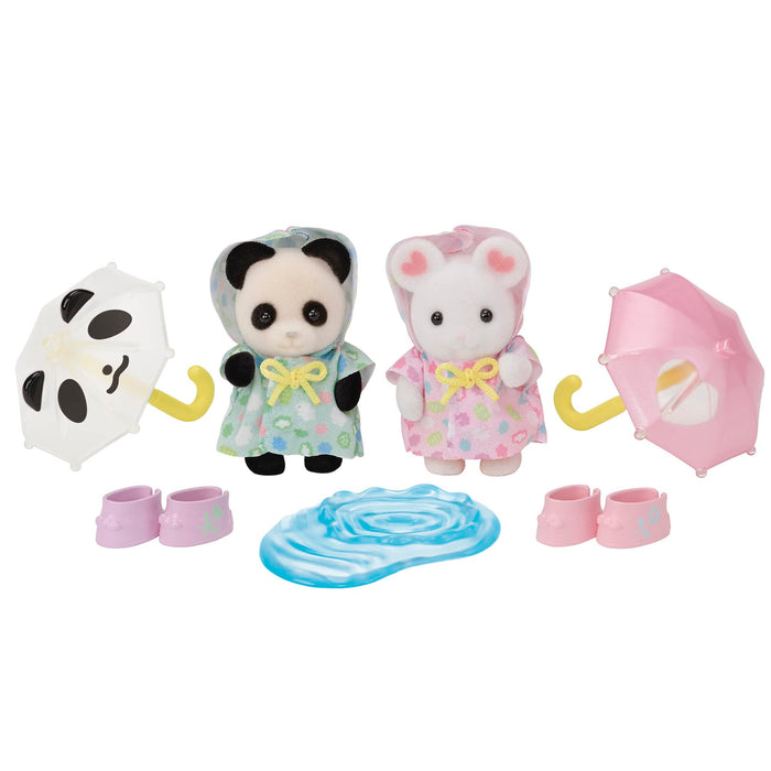 Epoch Sylvanian Families Dollhouse: Rain Play Nakayoshi Baby Set S-74 for 3 Years and Up