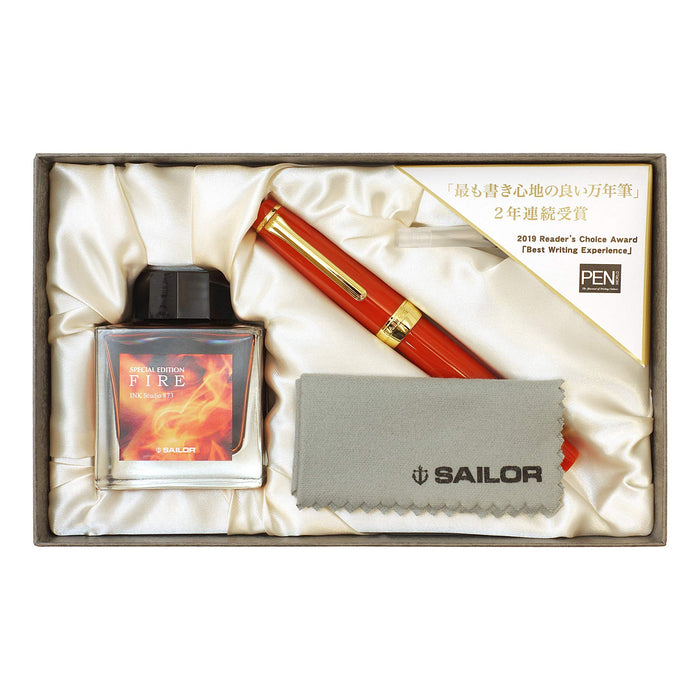 Sailor Fountain Pen Professional Gear Gold Fire Limited Fine Ink 10330127