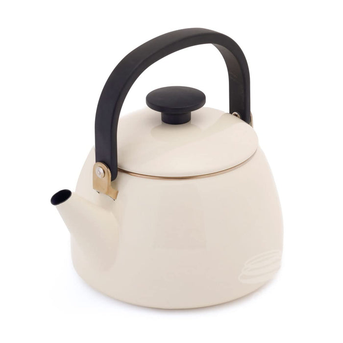 Fuji Horo 2.5L Vanilla Wide Mouth Kettle IH Compatible Enamel Clf-2.5K.Va-Kiichin - The #1 Place for Japanese Goods in Your Hand!